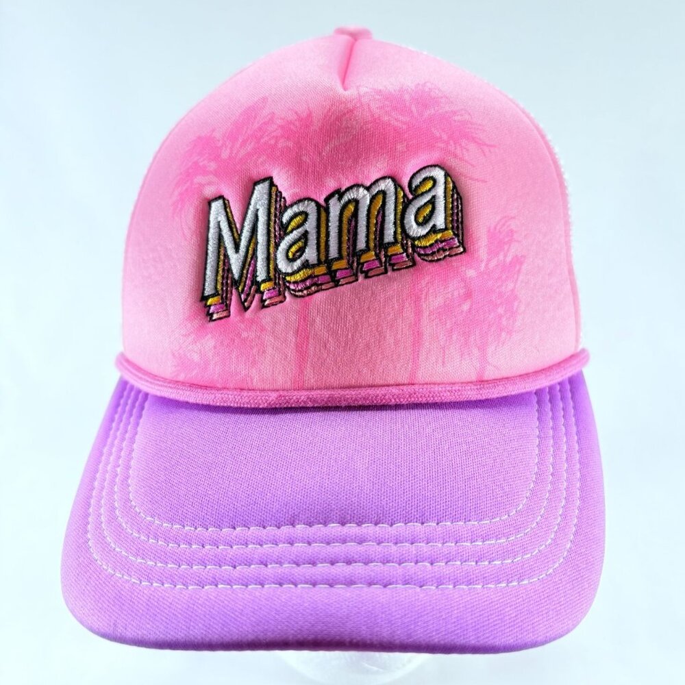 Simply Southern Pink Purple & White Snapback Embroidered MAMA Baseball Hat